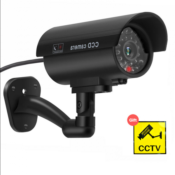 CCTV camera, fake with flashing red LED