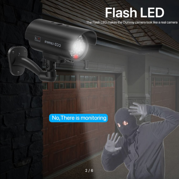 CCTV camera, fake with flashing red LED